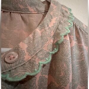 Joie Women's Green and Pink Patterned Top